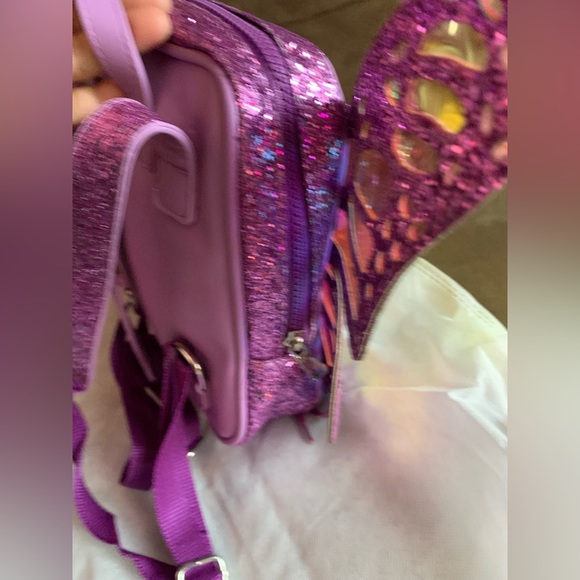 NEW Dolls Kill x Club Exx Violet Metamorphic Glitter
Backpack Shoulder Bag Purse - Picture 8 of 16